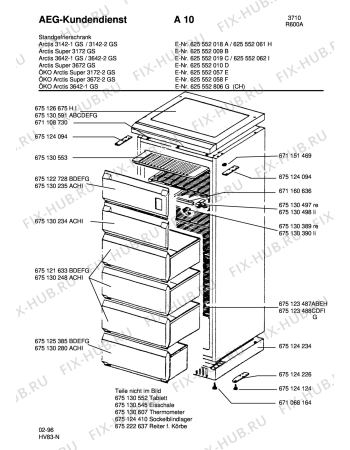 Взрыв-схема холодильника Aeg ARC3642-1 GS CH - Схема узла Housing 001